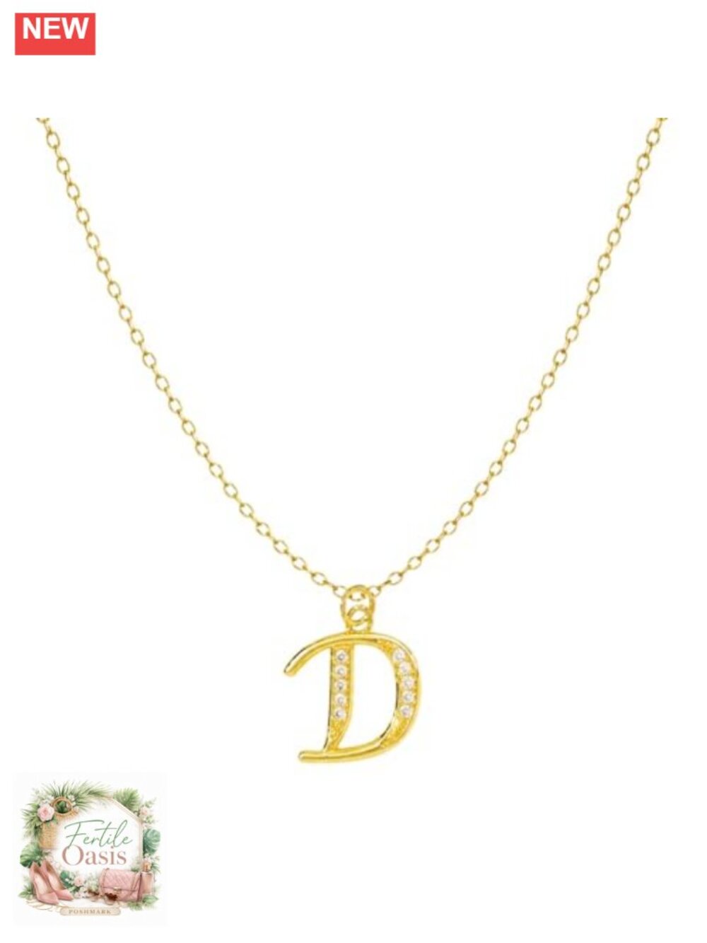 14K Gold Plated Initial Pendant Necklace for Women, Dainty Letter Necklace with